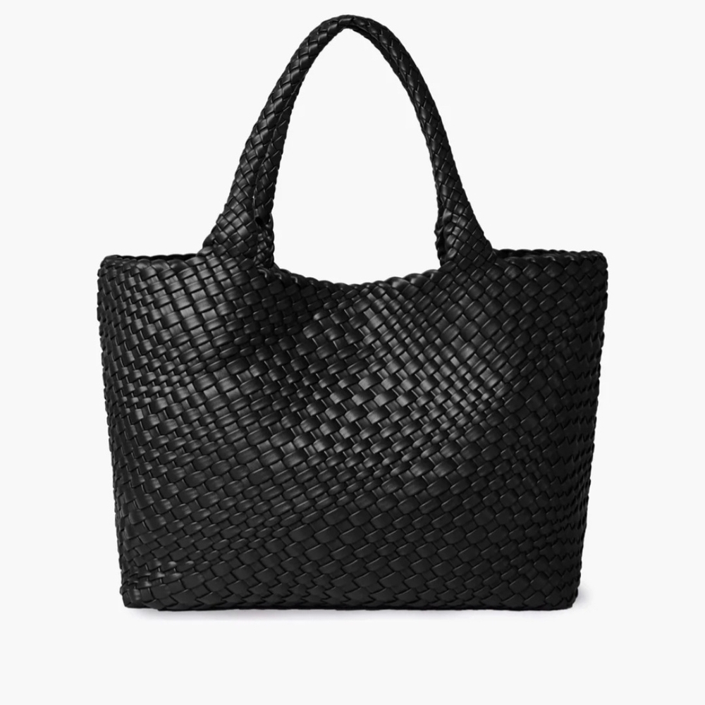 Elegant Black Woven Tote Bag